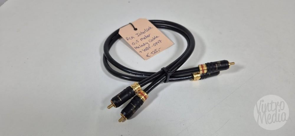 Melody Interlink RCA Kabel met WBT-0147 Pluggen | 0,5 Meter, Ophalen of Verzenden, Gebruikt, Minder dan 2 meter, Interlink-kabel