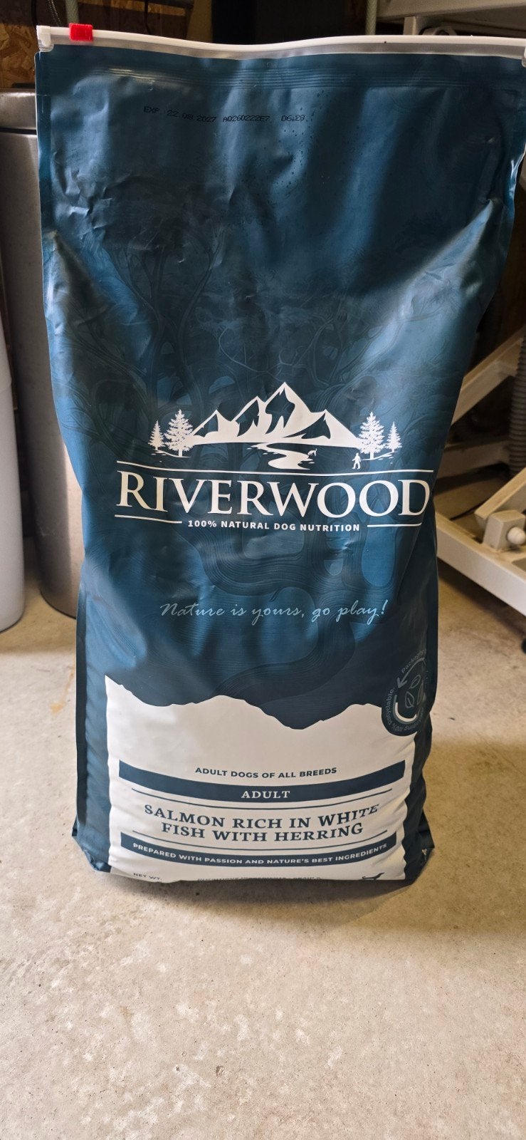 Riverwood zalm, witvis en haring brokken - NIEUWE ZAK, Ophalen, Hond