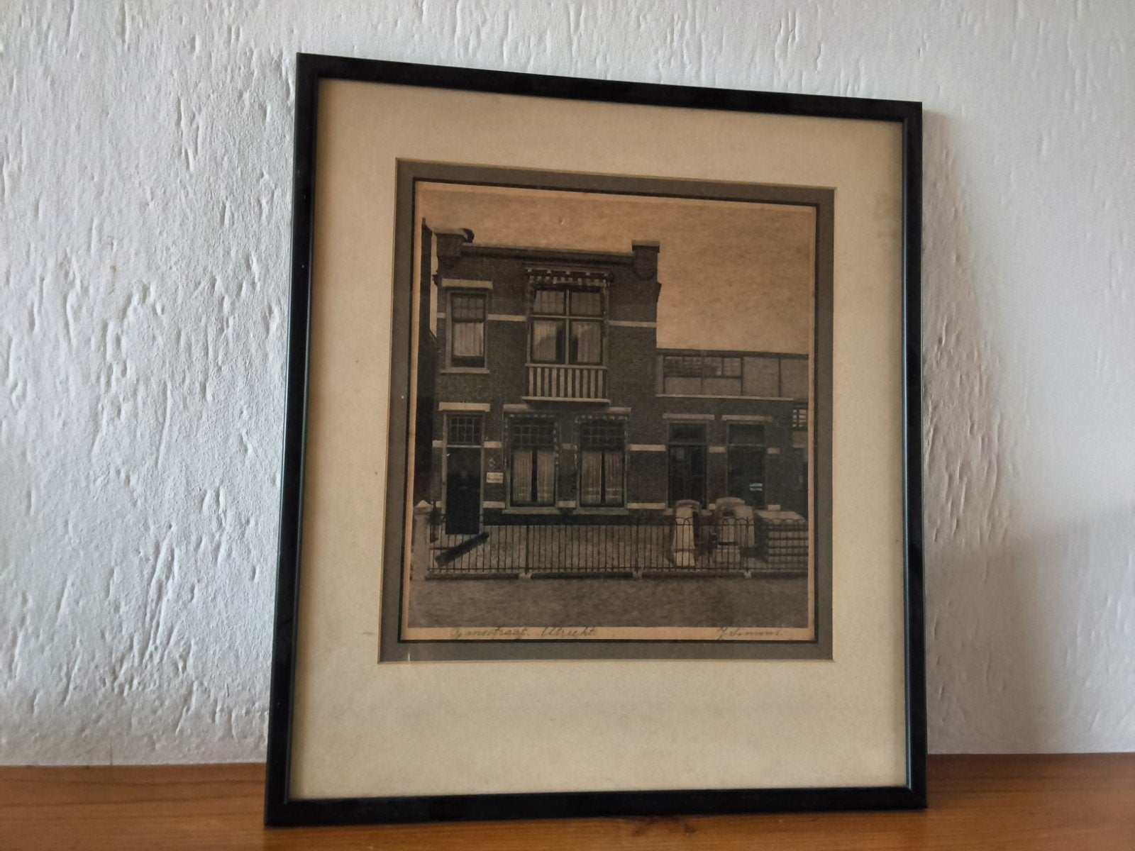 Ets van G. Simonis: Gansstraat, Utrecht, Antiek en Kunst, Ophalen, Ets, Stadsgezicht, Gesigneerd