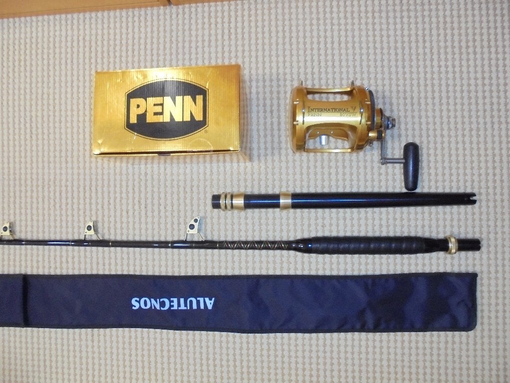 Big Game Set Penn Reel 80VSW 2speed, Hengel Alutecnos 80Lbs., Watersport en Boten, Ophalen, Nieuw, Complete set