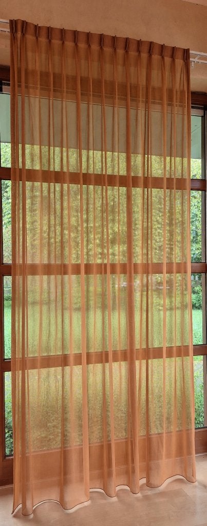 2x Oranje Vitrage Gordijnen 333 cm Hoog Inbetween Luxe, Vitrage, Oranje, Ophalen of Verzenden, Loodveter