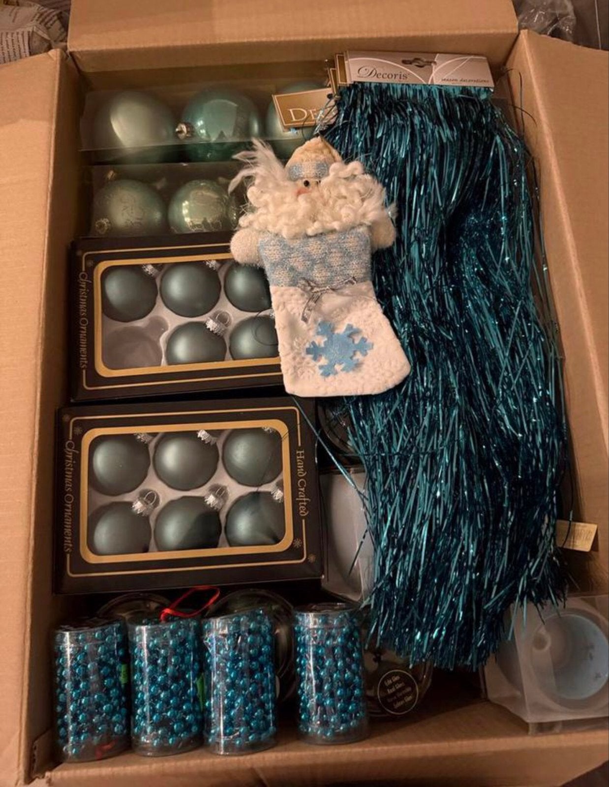 Decoratie voor kerstboom turkoois/ blauw, Diversen, Kerst, Ophalen of Verzenden, Zo goed als nieuw