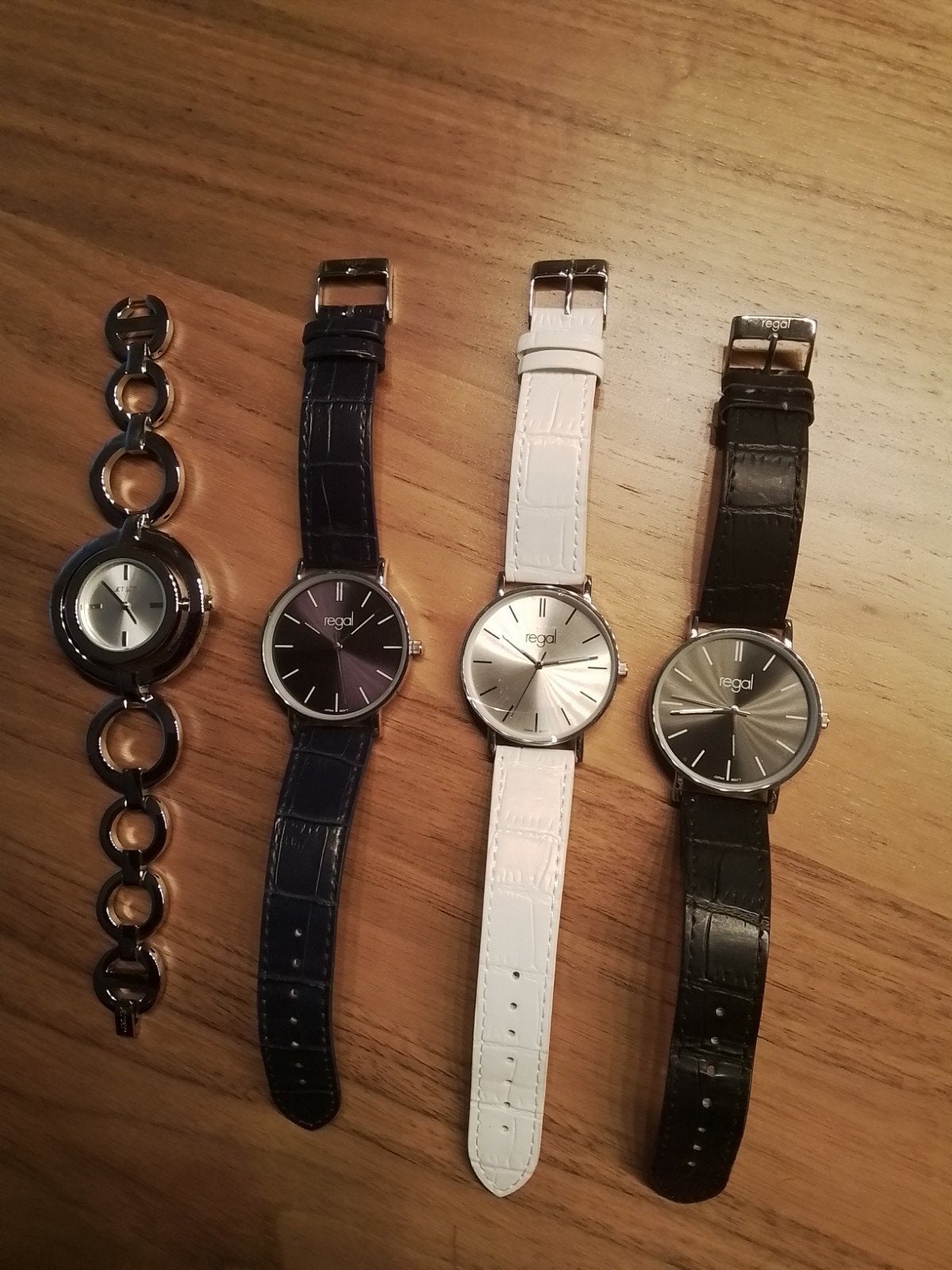 Set van 4 Regal en onbekend merk horloges, Overige merken, Staal, Polshorloge, Ophalen of Verzenden