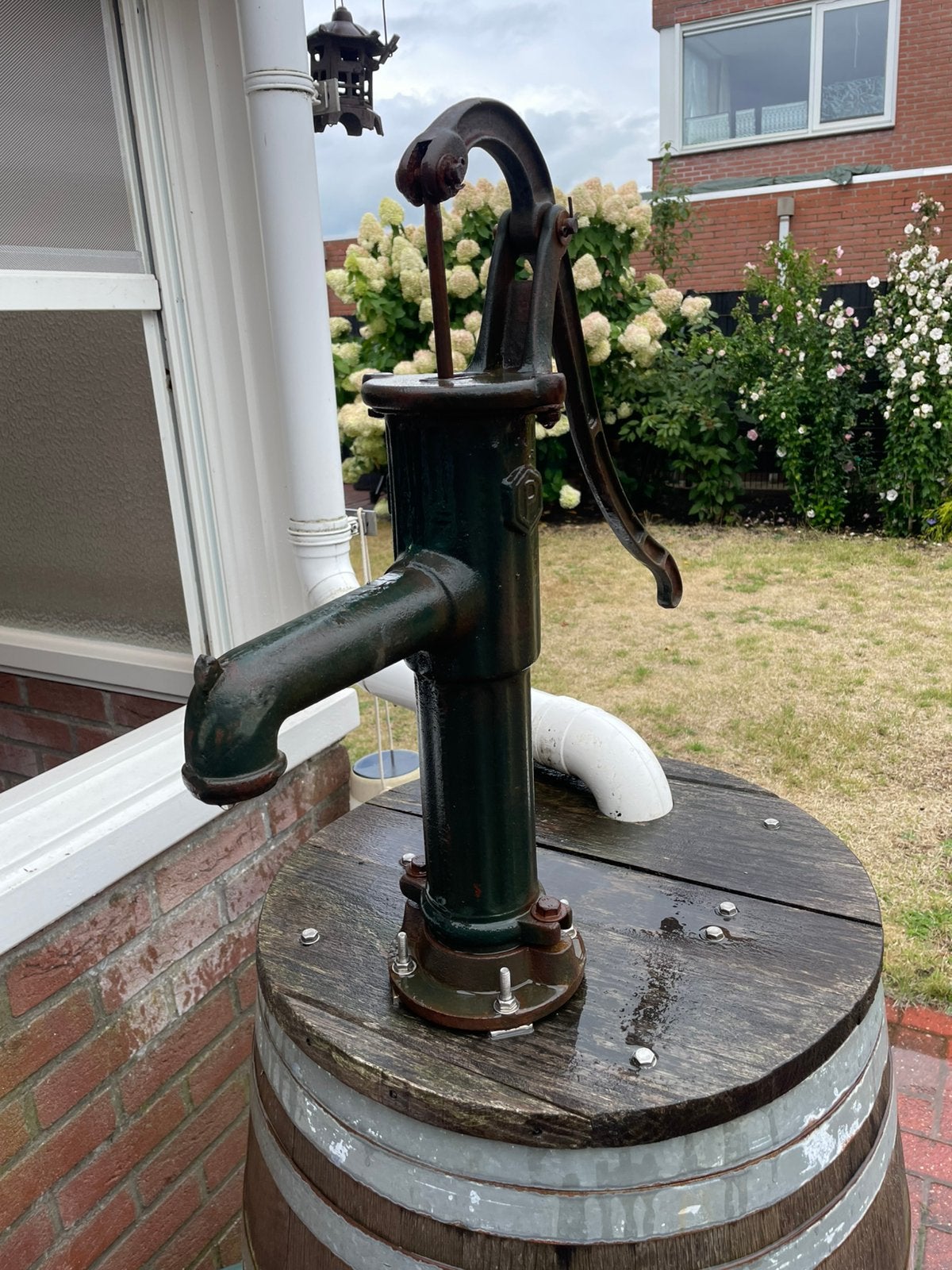 Gietijzeren Waterpomp, Tuin en Terras, Ophalen, Gebruikt, Regentonpomp
