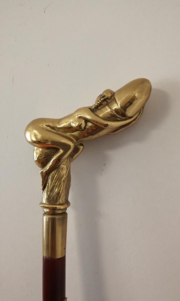 Erotische Bronzen wandelstok, Antiek en Kunst, Ophalen of Verzenden