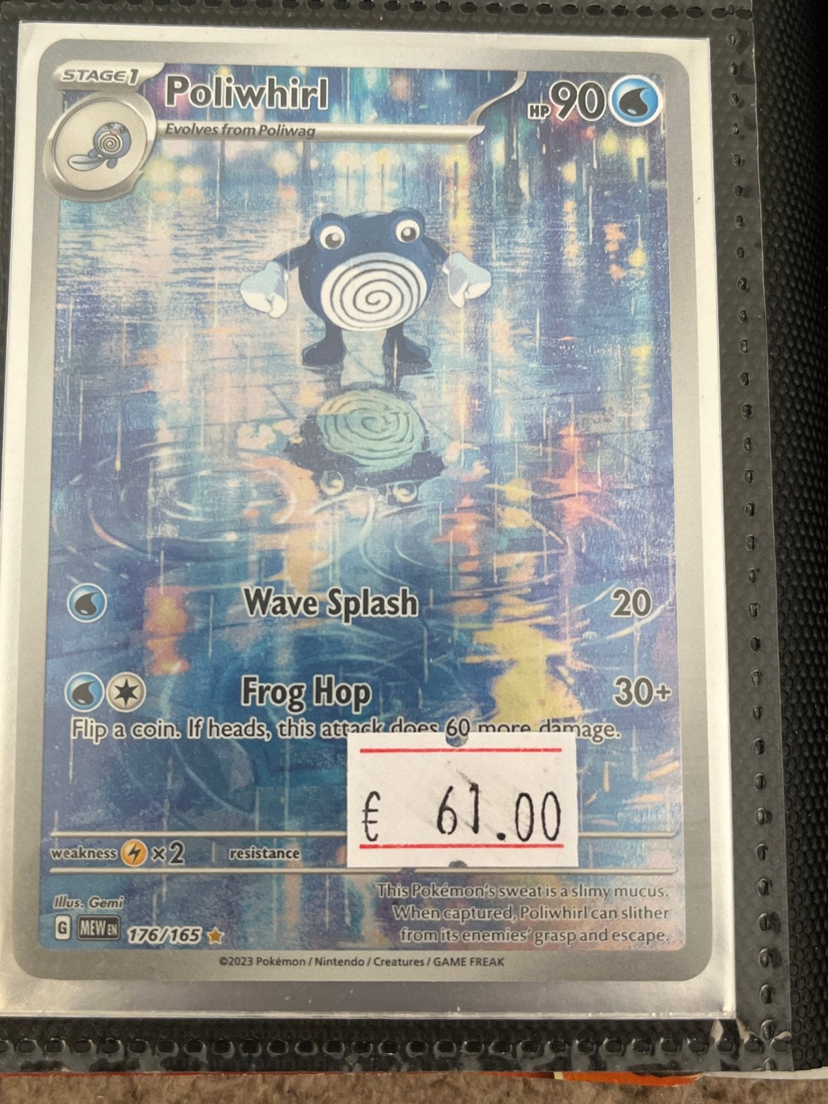 Poliwhirl 176/165 - Scarlet & Violet Pokémon Kaart, Ophalen of Verzenden, Zo goed als nieuw, Losse kaart, Foil