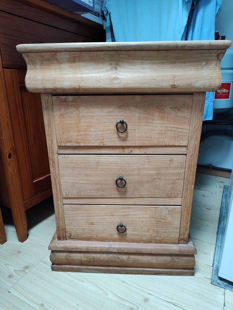 Houten ladekastje met 3 laden, Huis en Inrichting, Kasten | Ladekasten, Ophalen, Gebruikt, 50 tot 100 cm, 3 of 4 laden
