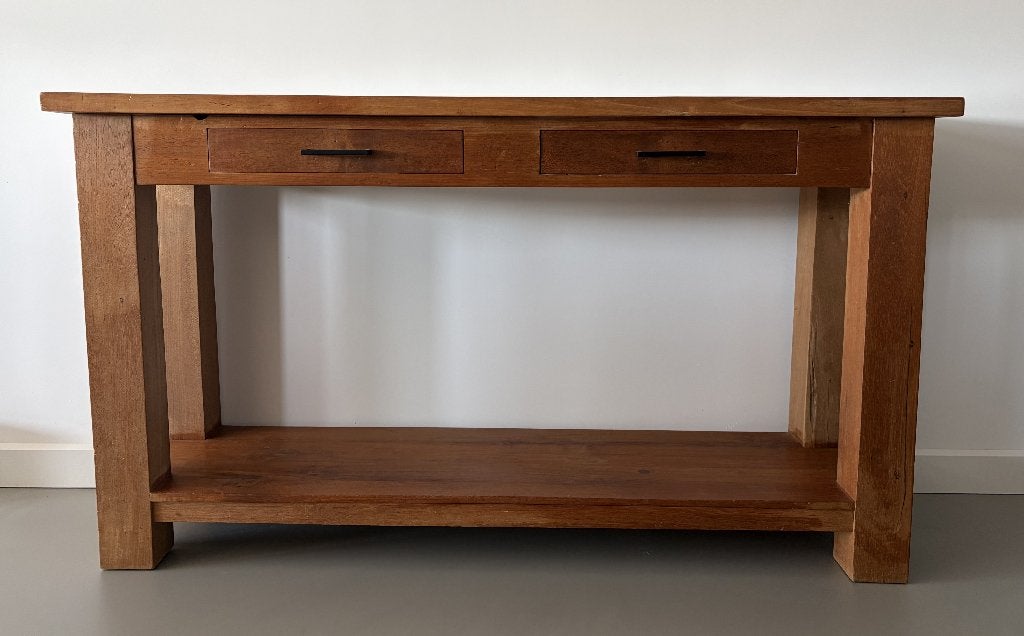 Teakhouten Sidetable, Ophalen, Gebruikt, 100 tot 150 cm, Teakhout