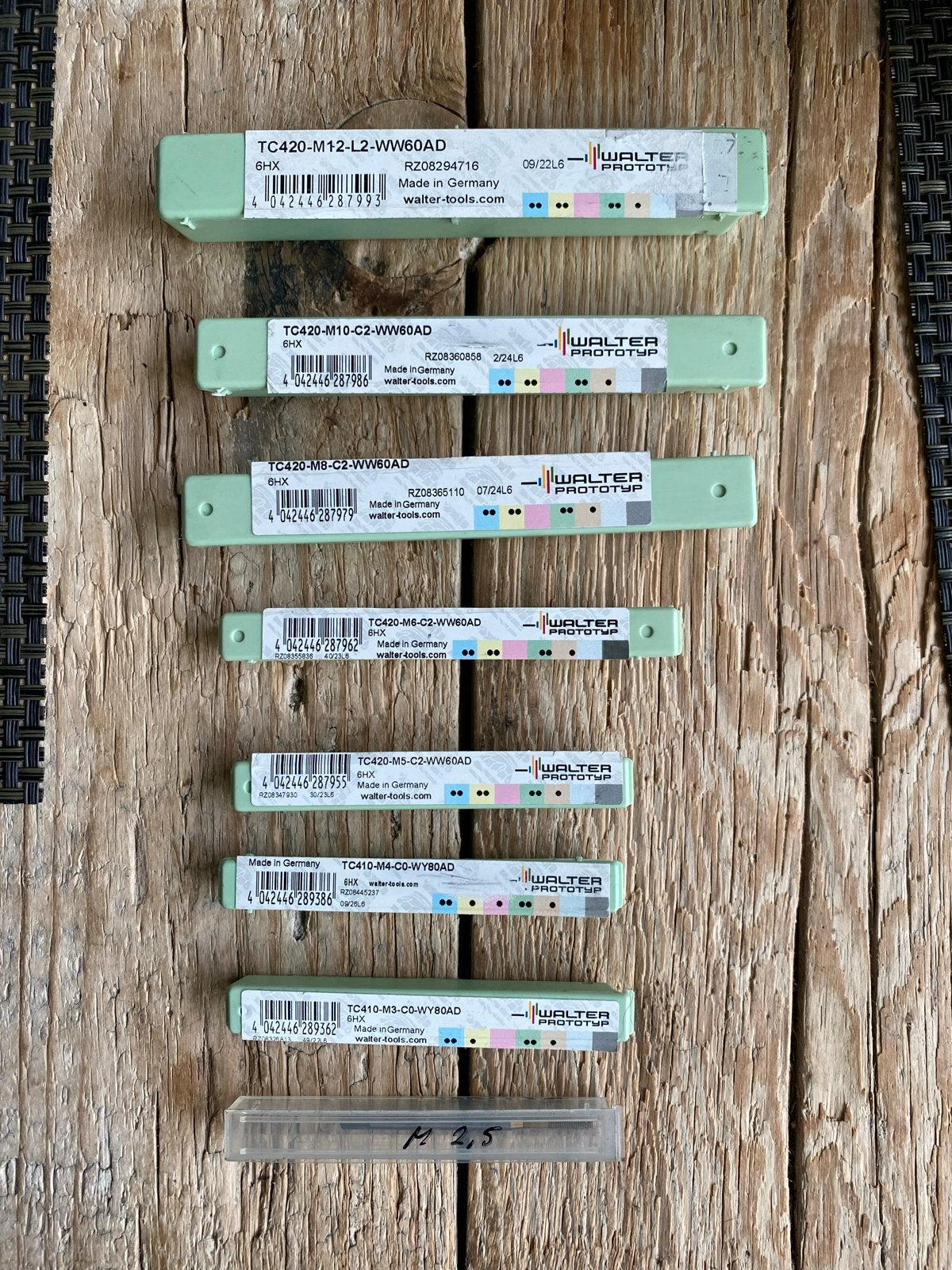 Set metrische roltappen van het kwaliteitsmerk, Walter, Verzenden, Nieuw