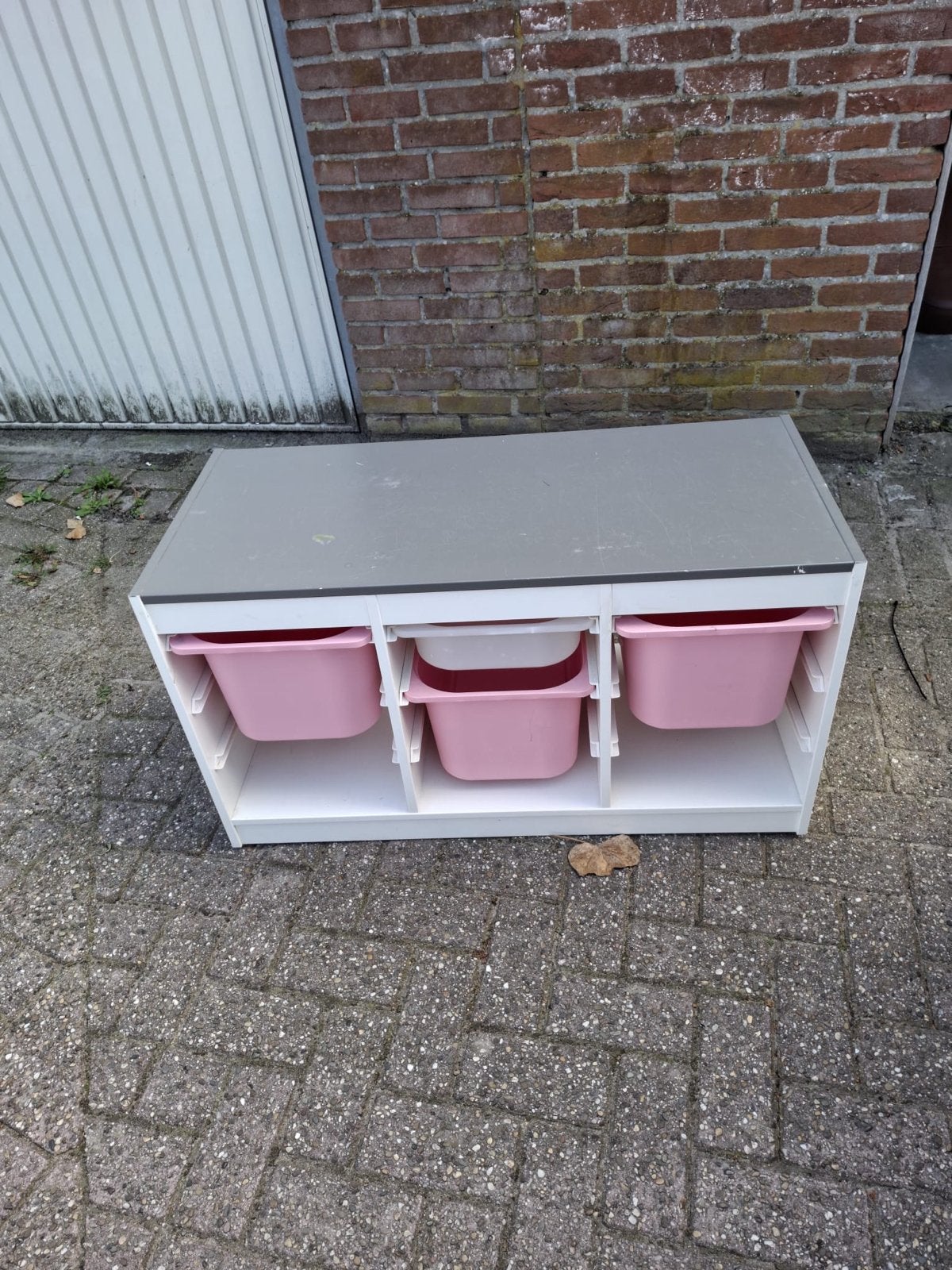 IKEA Trofast kast met 3 roze bakken, Ophalen, Gebruikt