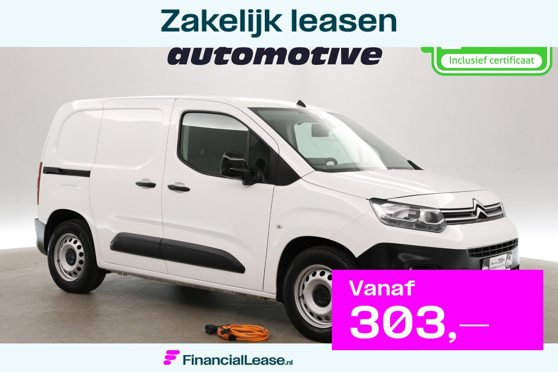 Citroën ë-Berlingo 50 kWh 136PK | Snelladen | SOH 92% | 3, Gebruikt, 750 kg, Citroën, Wit