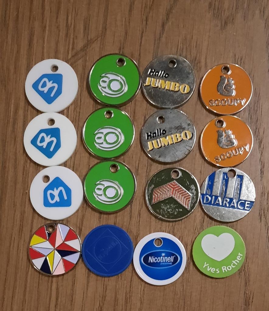 Diverse winkelwagenmuntjes
- ah, lidl, sns, scoupy, nicoline, Verzamelen, Ophalen of Verzenden