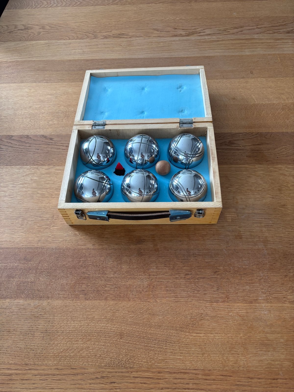 Jeu de boules/Petanque set in houten kist - 6 ballen, Ophalen of Verzenden, Zo goed als nieuw