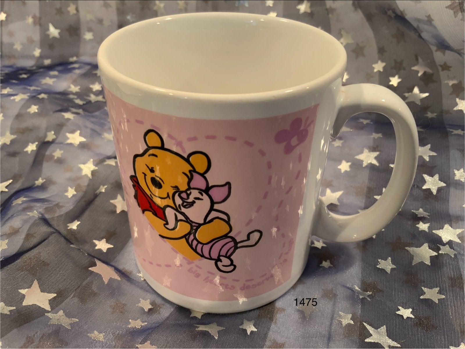 Winnie de Poeh Mok - Roze met Knorretje - Made in England, Ophalen of Verzenden, Roze, Steen/keramiek, Overige merken