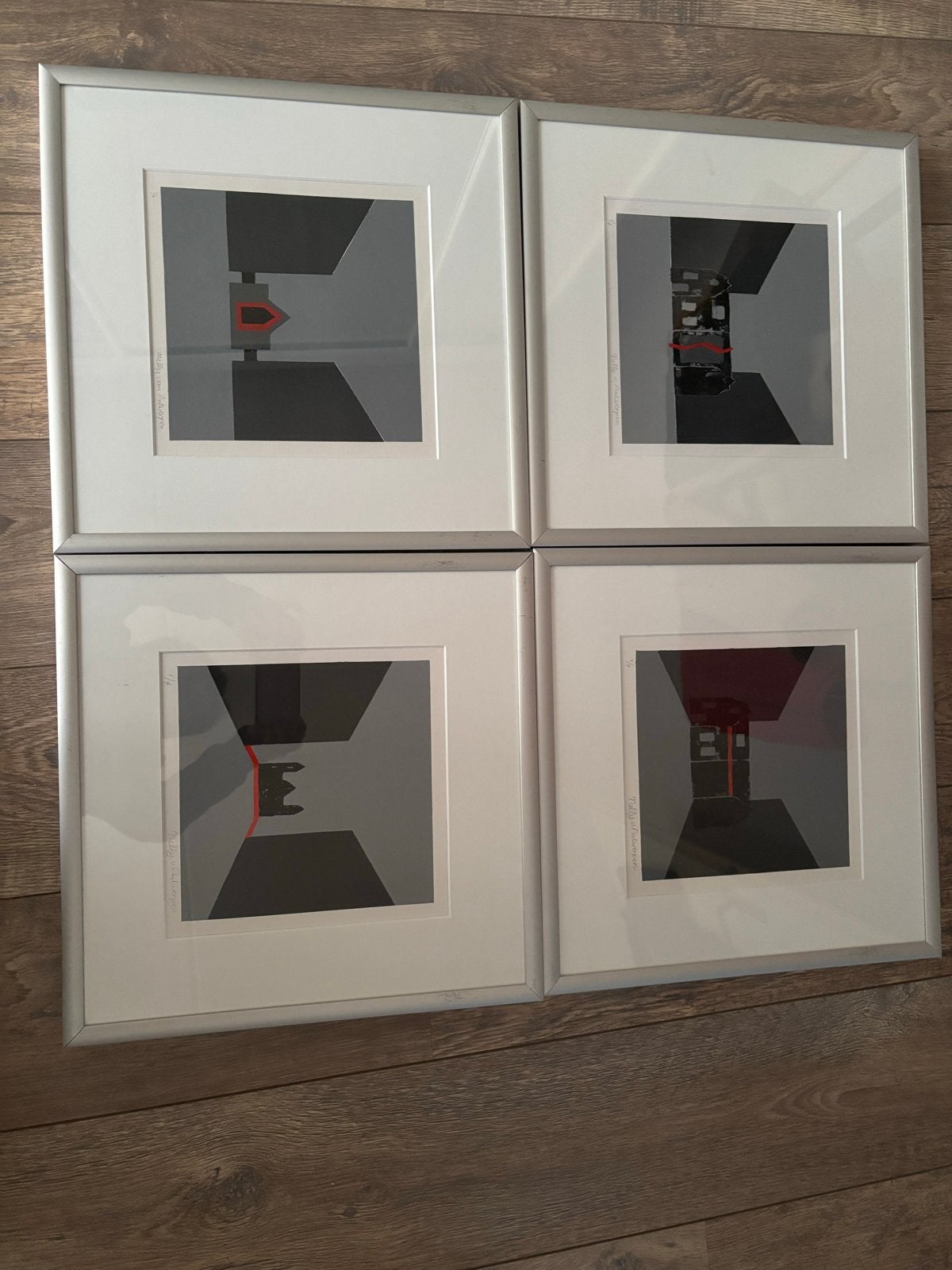 Vierluik moderne kunst Nelly van Antwerpen, Ophalen of Verzenden