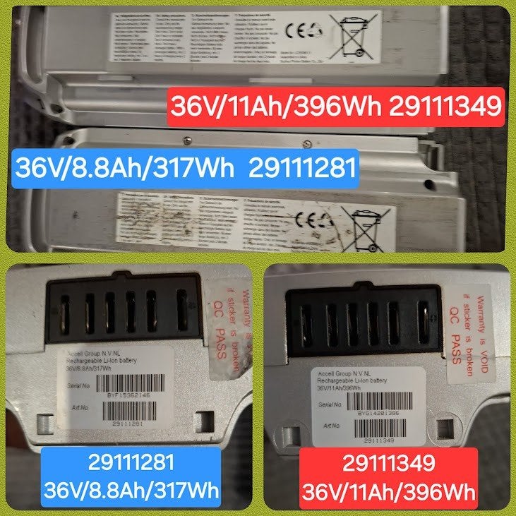 FIETSACCU'S BATAVUS – SPARTA -E-MTION E-300E-400E-500, Zo goed als nieuw