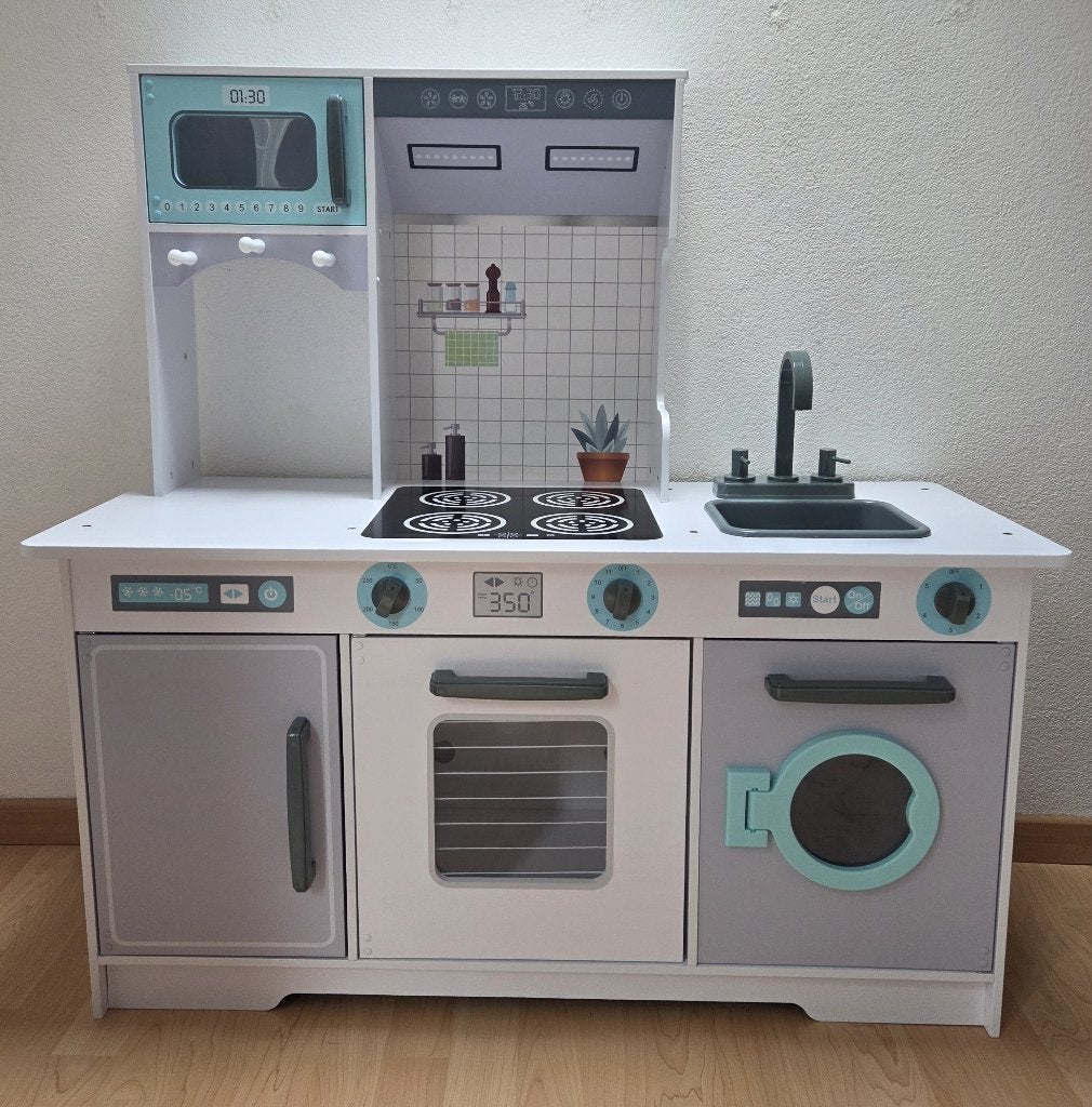 Speelkeuken met veel functies en (originele) accessoires, Kinderen en Baby's, Speelgoed | Speelkeukens, Ophalen, Gebruikt, Hout