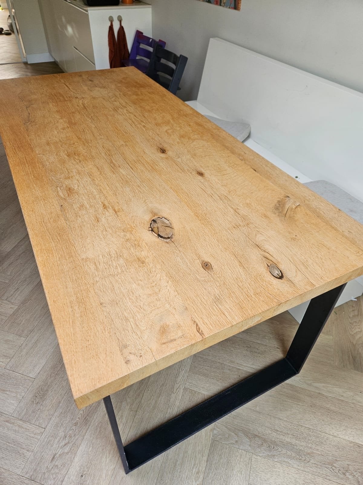 Eettafel lijn M, 200x90cm met U-poot - Goede staat, Ophalen, 50 tot 100 cm, Vijf personen of meer, 150 tot 200 cm