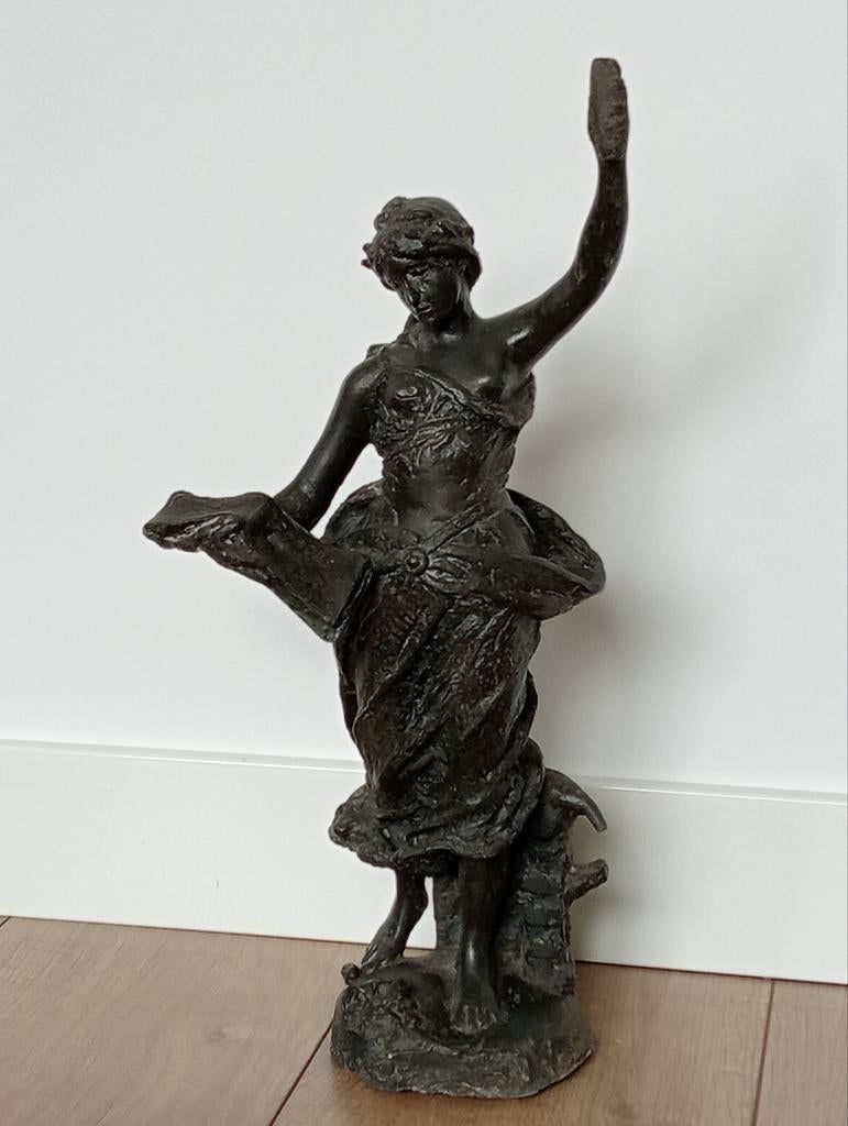 Zwaar beeld (gietijzer/ijzer) Vrouwe Justitia (ongesigneerd), Ophalen