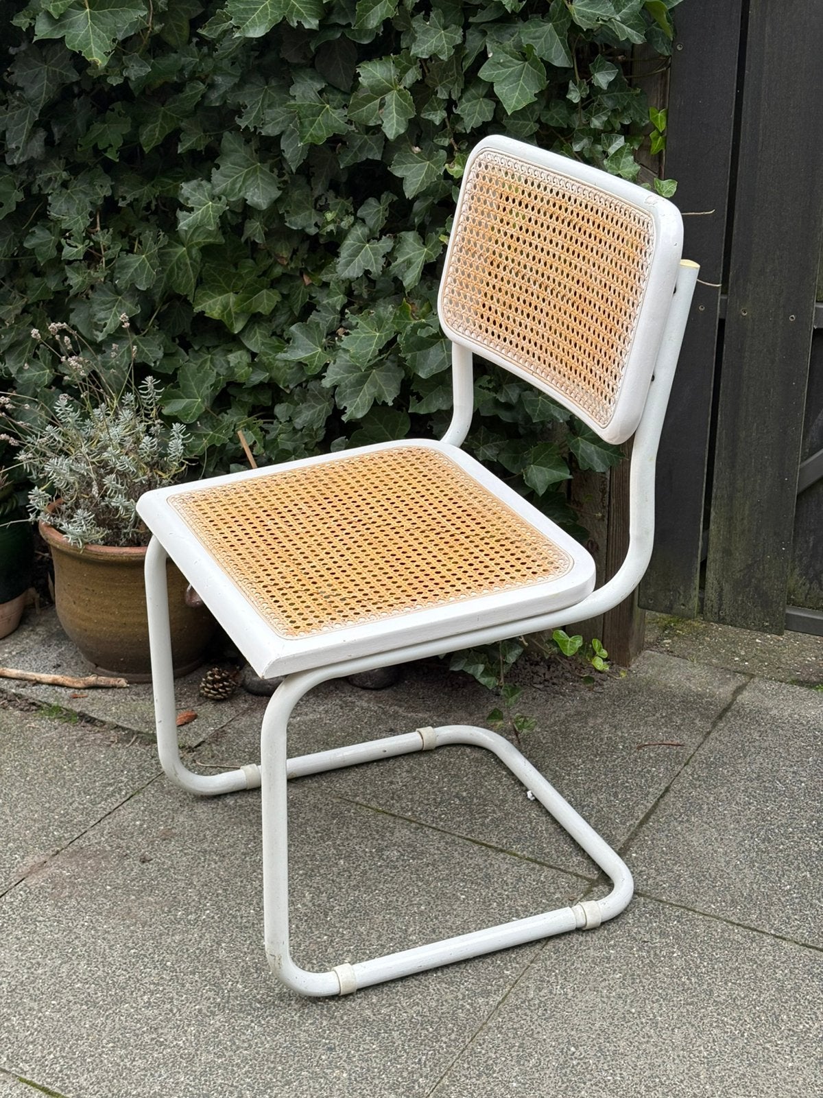 Webbing buizenframestoel marcel breuer, Ophalen, Gebruikt, Wit, Metaal