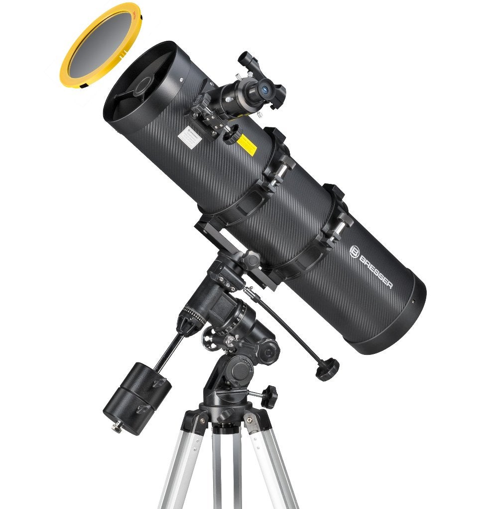 bresser telescoop 150/750, Lenzentelescoop (refractor), 80 tot 200 mm, Met statief, Ophalen of Verzenden