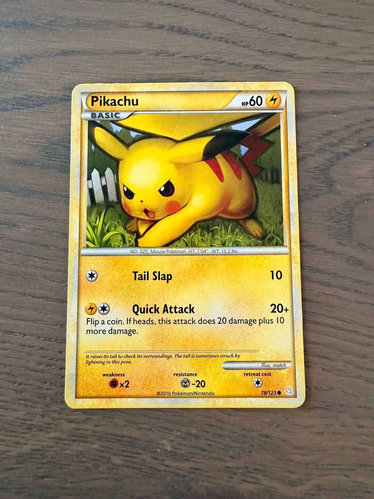 Pikachu - 2010 - 60HP - 78/123, Ophalen of Verzenden, Zo goed als nieuw, Losse kaart