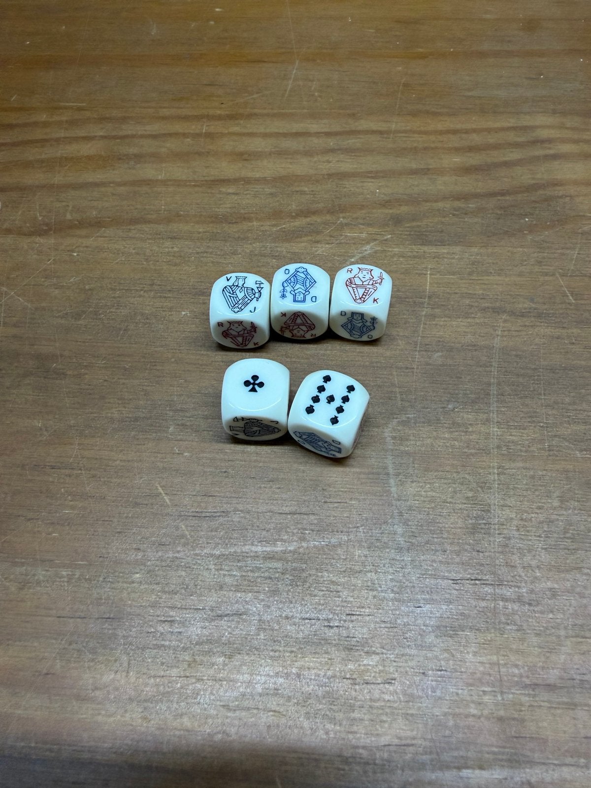 Set van 5 Poker Dobbelstenen - Kaartspel Dobbelstenen, Drie of vier spelers, Ophalen of Verzenden, Zo goed als nieuw