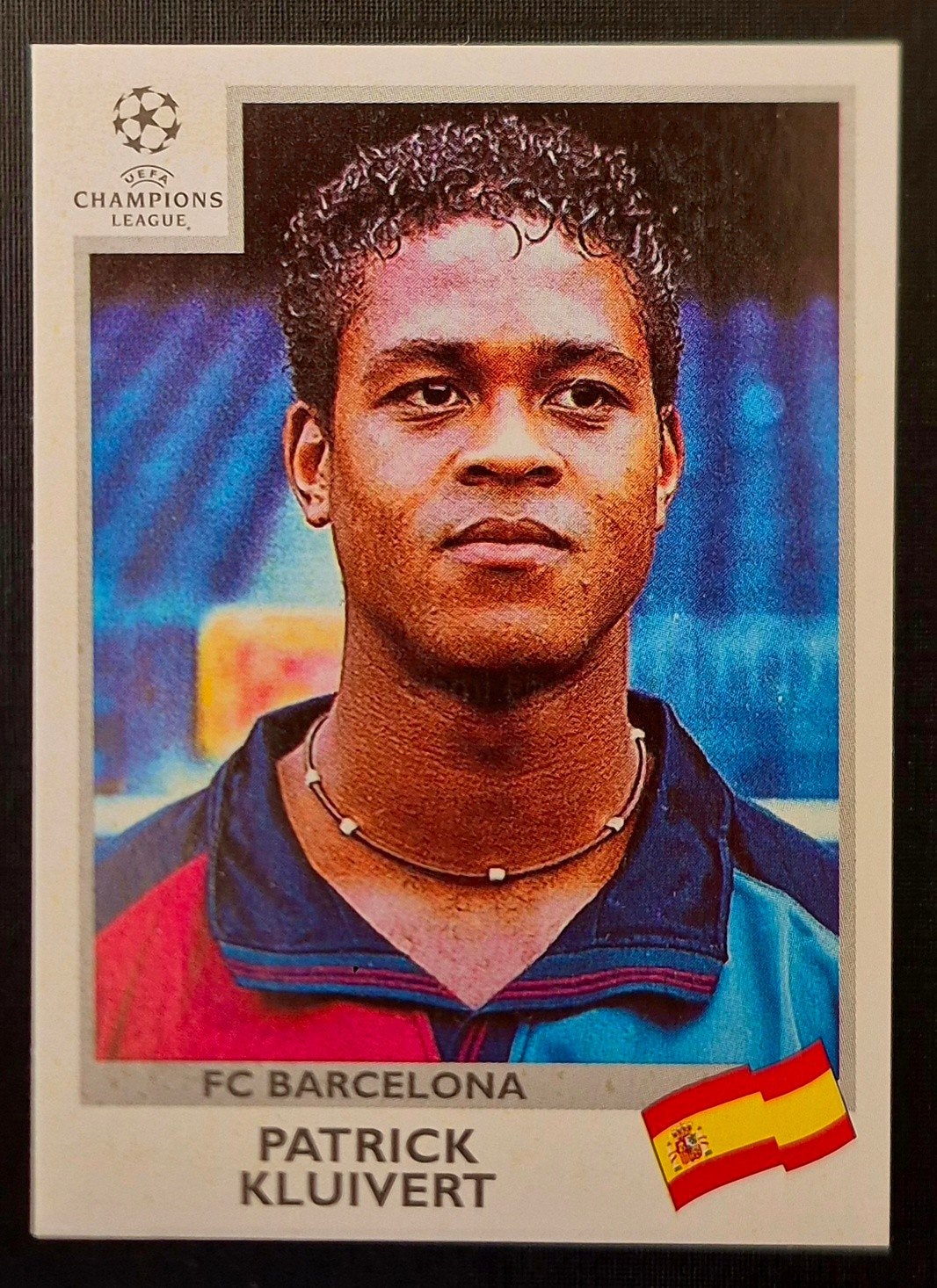 Panini Champions League Patrick Kluivert - FC Barcelona, Ophalen of Verzenden, Zo goed als nieuw, Buitenlandse clubs, Poster, Plaatje of Sticker