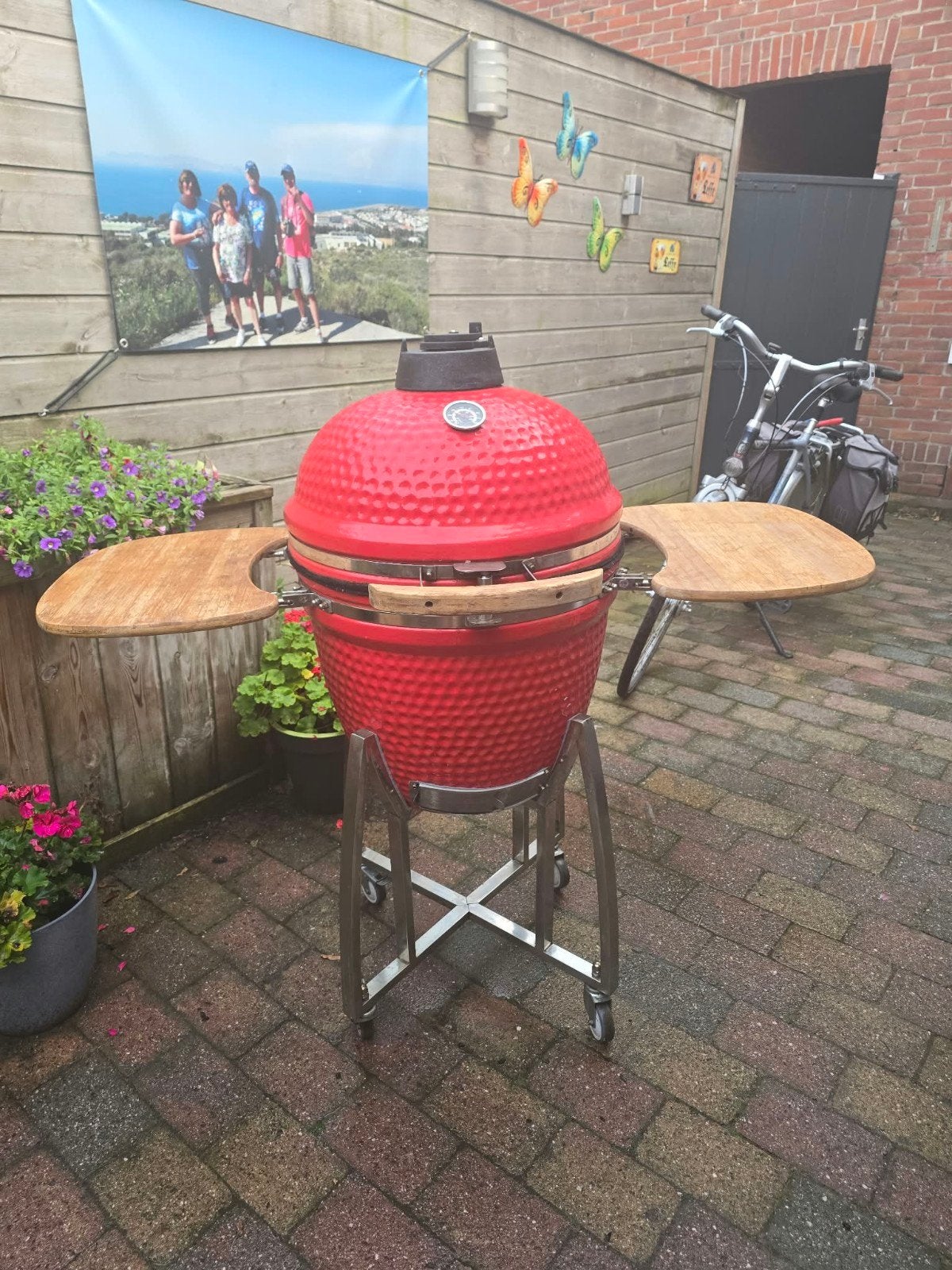 Kamado 21 Inch met Divide & Conquer Systeem, Ophalen, Gebruikt, Met accessoires