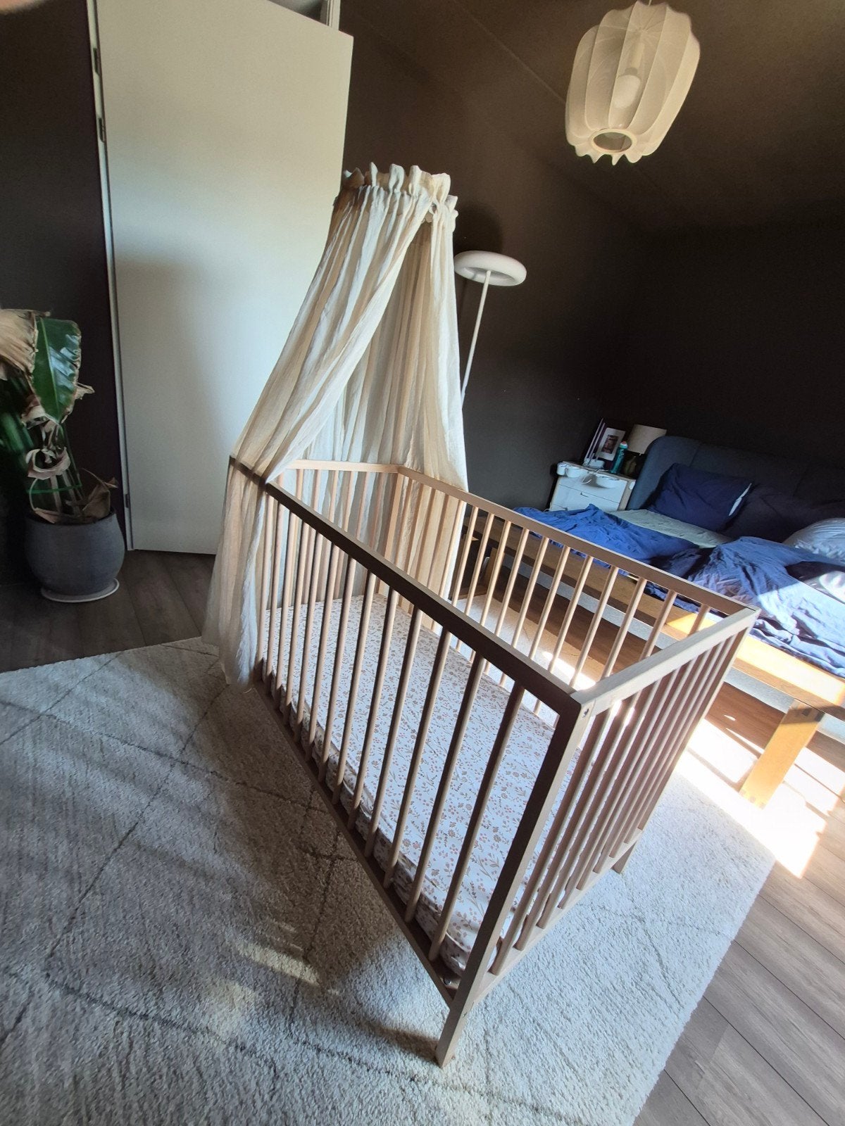 Jollein sluier crème linnen met zwarte standaard, Ophalen of Verzenden, Zo goed als nieuw, 180 cm of meer