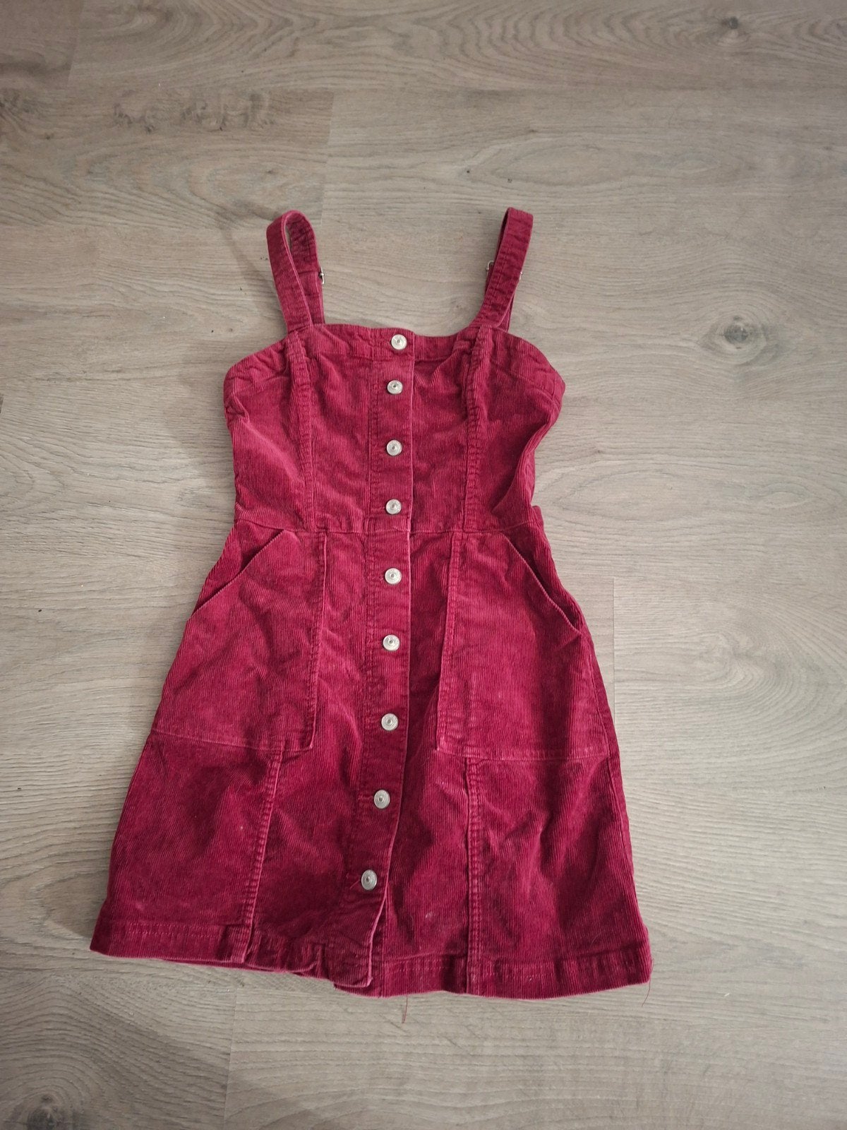 bordeauxrode corduroy (ribfluwelen) h&m jurk maat S, Maat 38/40 (M), Bruin, Ophalen of Verzenden, Zo goed als nieuw