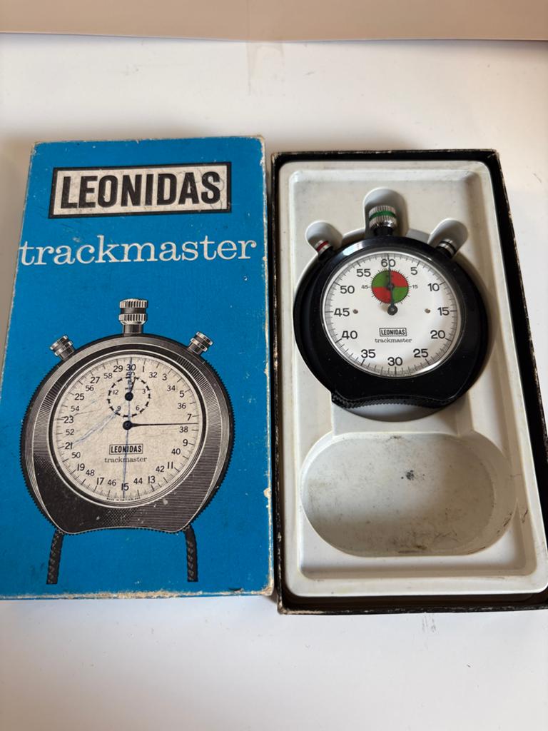 Vintage Leonidas Trackmaster Stopwatch in originele doos, Ophalen of Verzenden