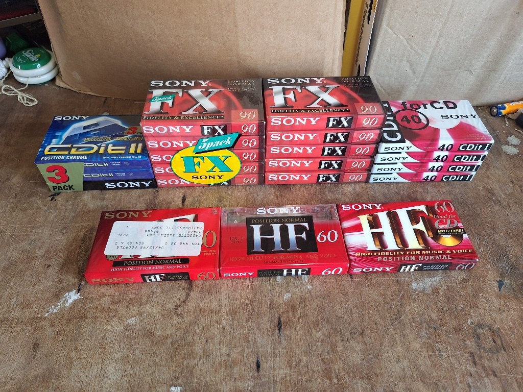 Vintage Sony 20x lege muziek cassettes gesealed nieuw, 2 t/m 25 bandjes, Overige genres, Ophalen of Verzenden, Nieuw in verpakking