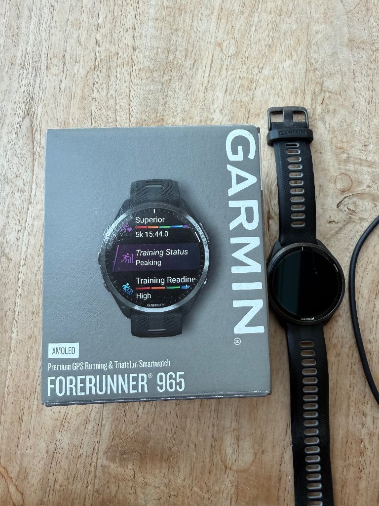 Garmin Forerunner 965, Ophalen, Zo goed als nieuw, Zwart, Android