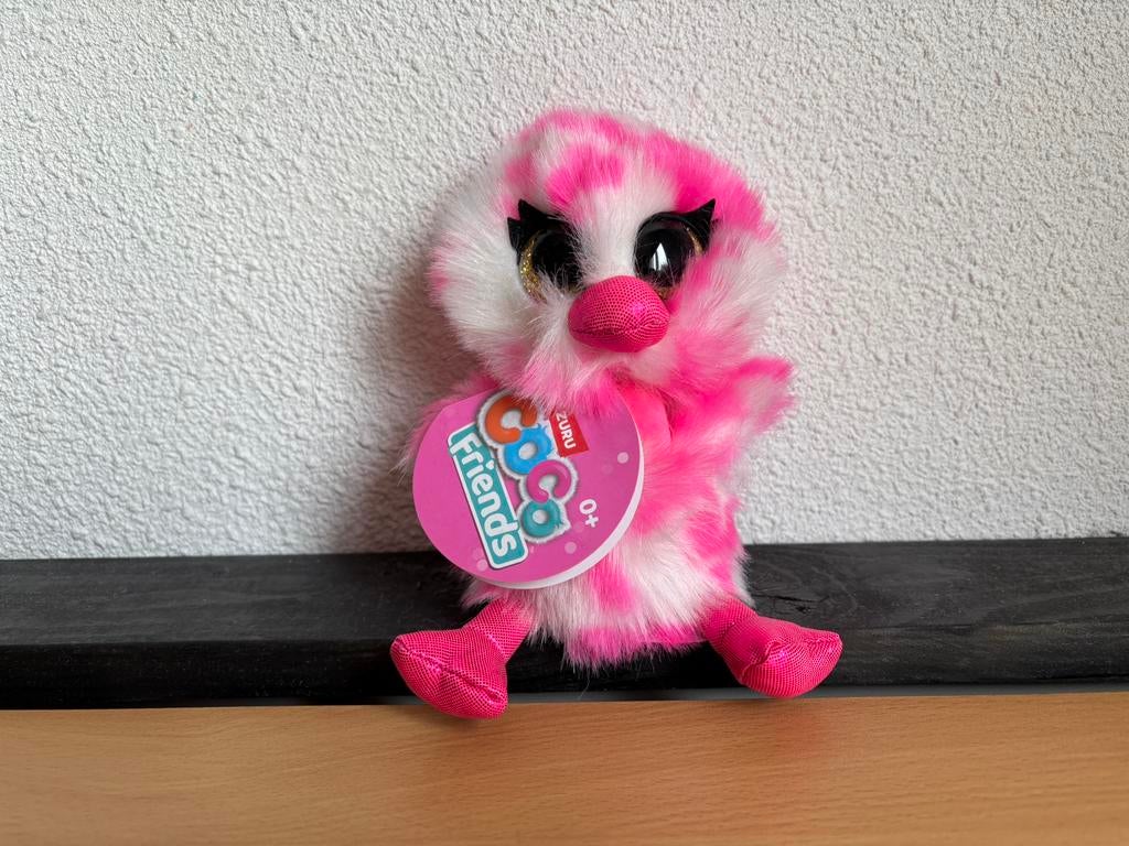 ZURU Coco Surprise Fliss de Flamingo knuffel neon roze, Overige typen, Nieuw, Ophalen of Verzenden, Roze