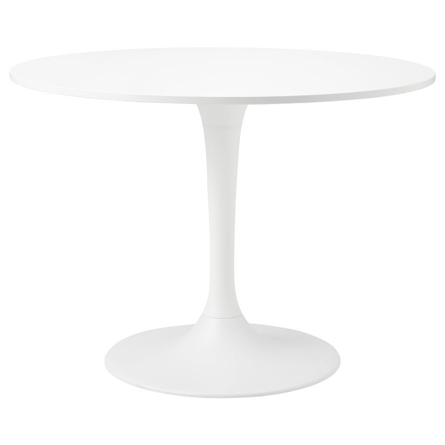 IKEA Docksta ronde eettafel, wit, 103 cm, Ophalen, Kunststof, Gebruikt, 100 tot 150 cm