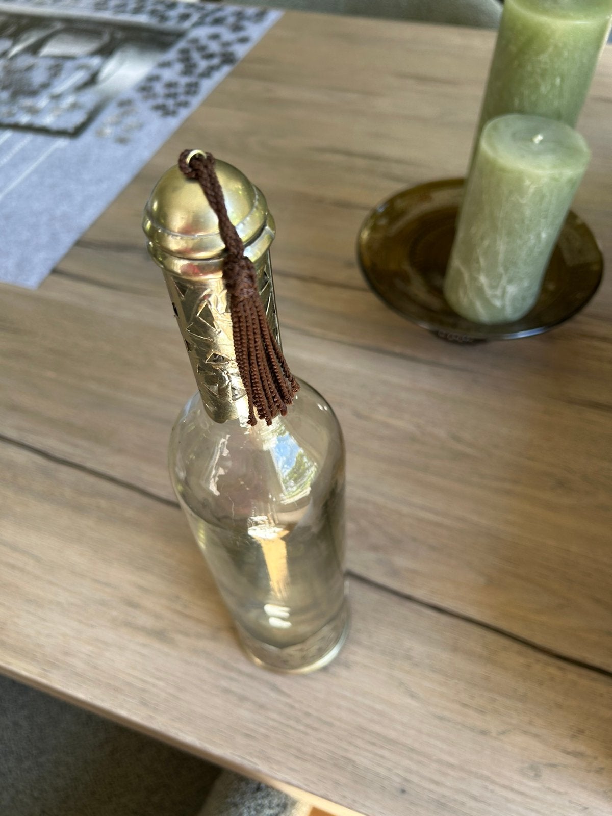 Sierfles fles met zilverkleurige decoratie oosters, Ophalen, Glas, Zilver, Oosters