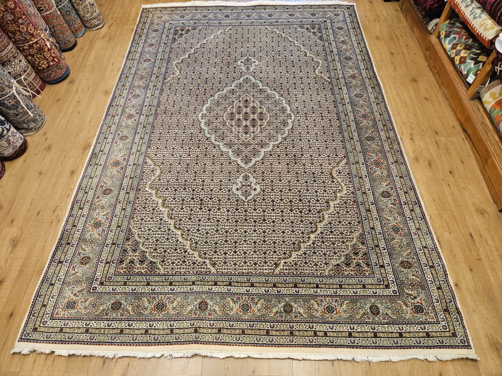 Vintage Handgeknoopt oosters tapijt tabriz 307x199, Info@SlatsAntiek.nl, Tweedehands, Perzisch, 150 tot 200 cm