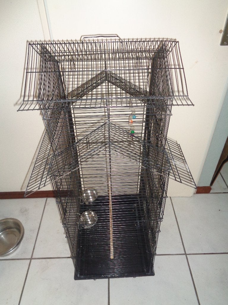 Ophangbare vogelkooi 54 x 46 x 105 cm, Ophalen, Zo goed als nieuw, Metaal, Vogelkooi