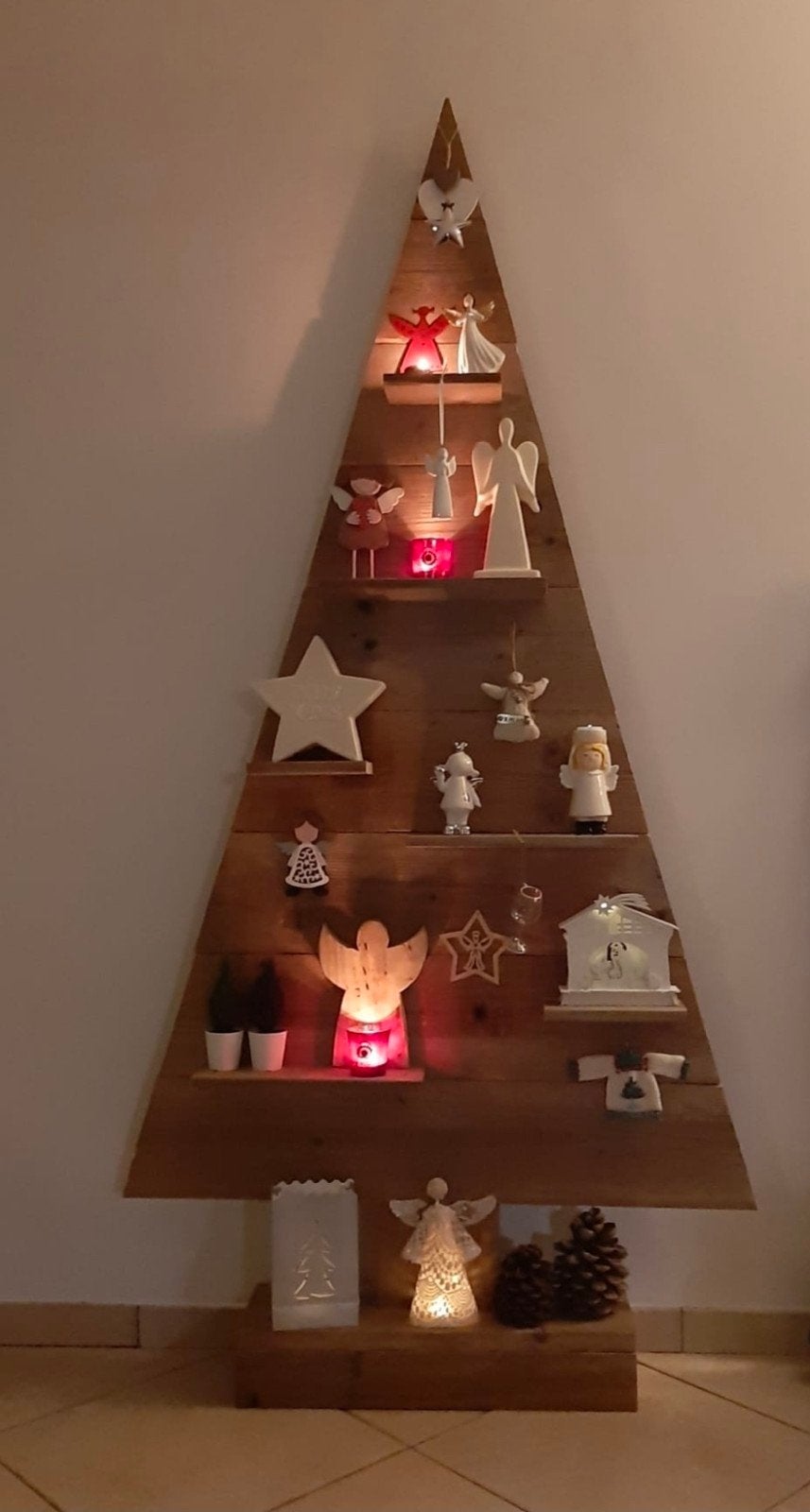 Houten kerstboom met stevige voet, Ophalen