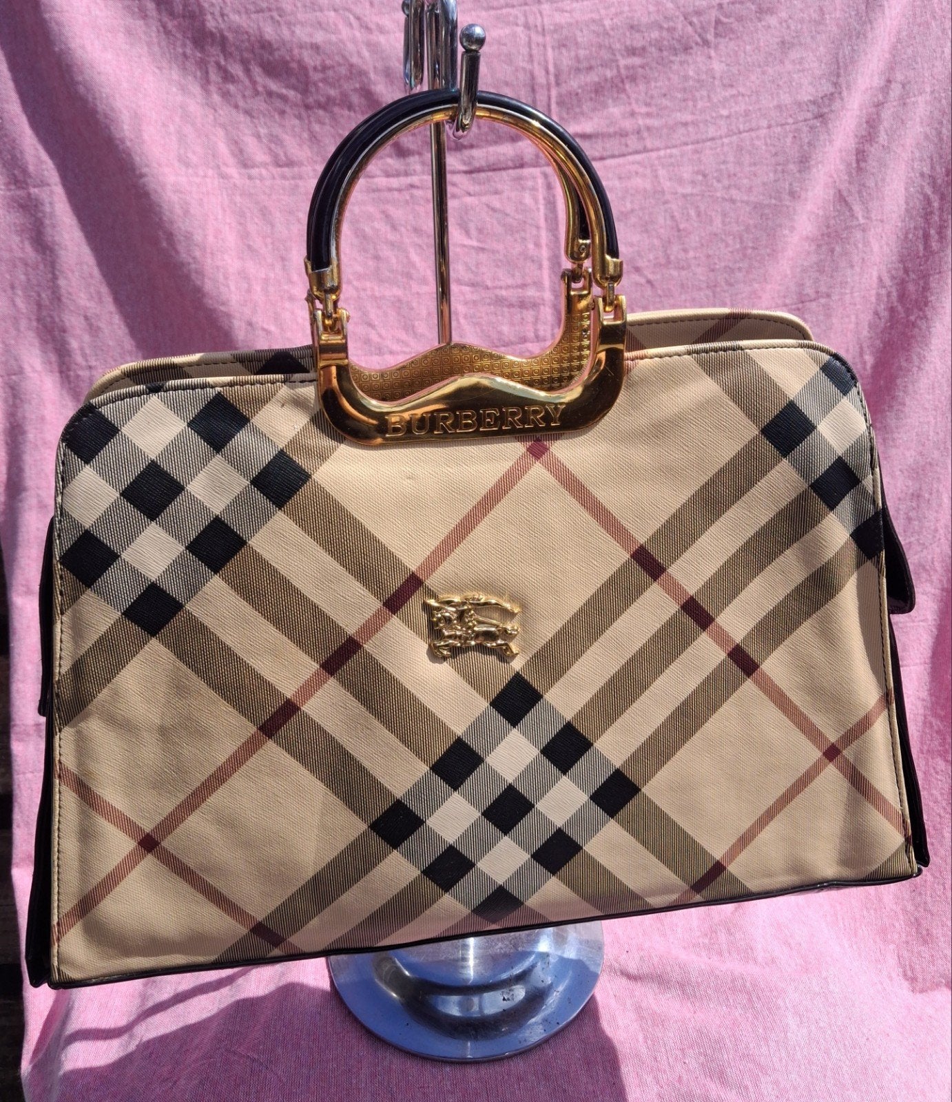 Burberry, Ophalen of Verzenden, Gebruikt, Beige, Handtas