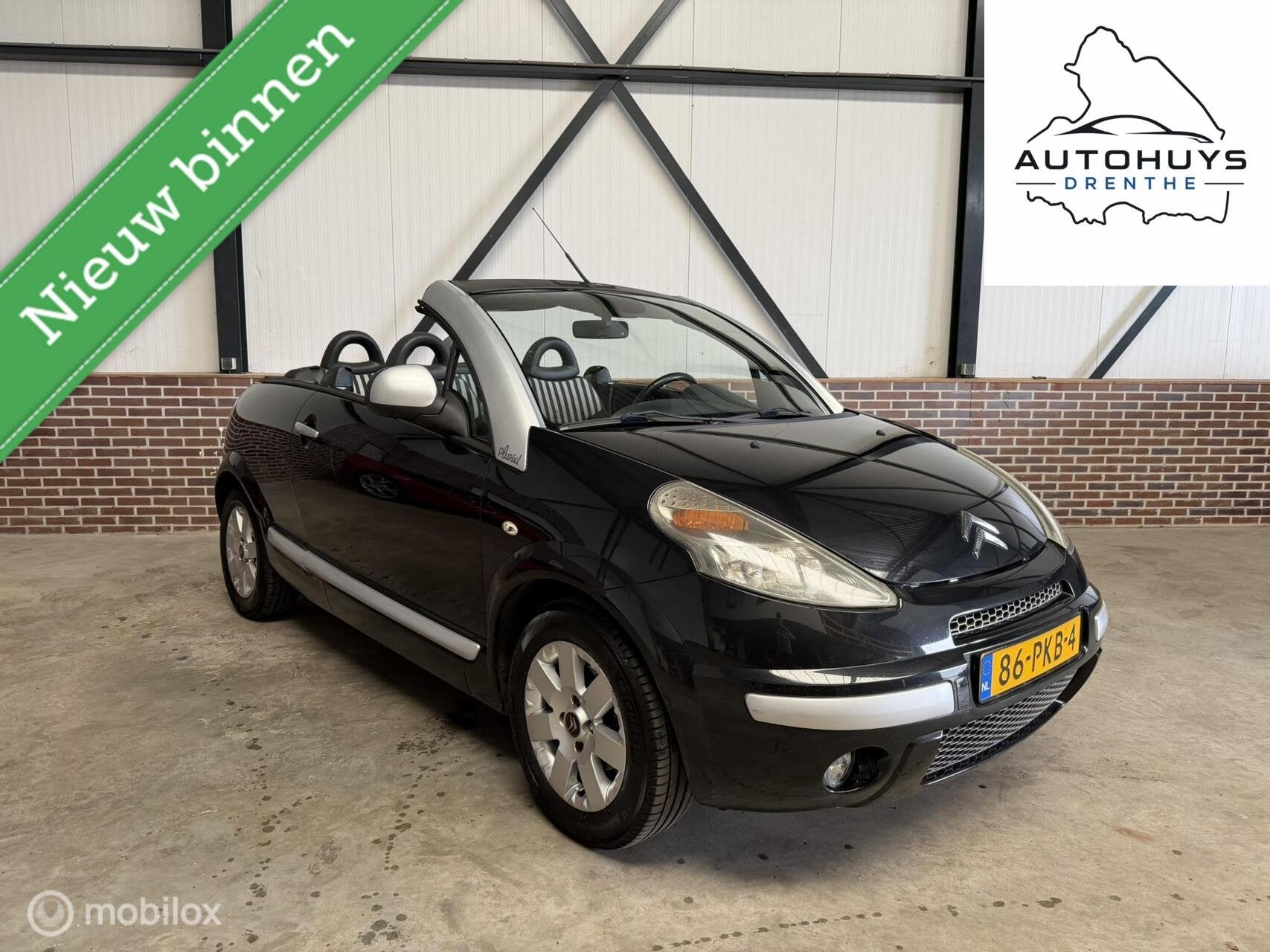 Citroen C3 Pluriel 1.6i-16V Sensodrive Soleil Trekhaak Autom, Gebruikt, Zwart, 4 cilinders, Cabriolet