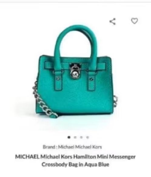 NIEUW! Michael Kors Hamilton mini Messenger tas aqua €31,99, Ophalen of Verzenden, Nieuw, Blauw, Handtas