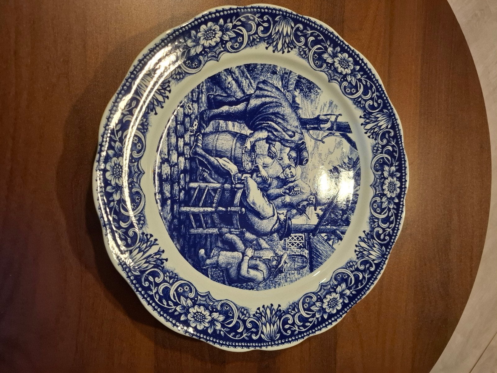 Antiek Boch Delfts Blauw Wandbord - 34cm, Antiek en Kunst, Antiek | Wandborden en Tegels, Ophalen of Verzenden