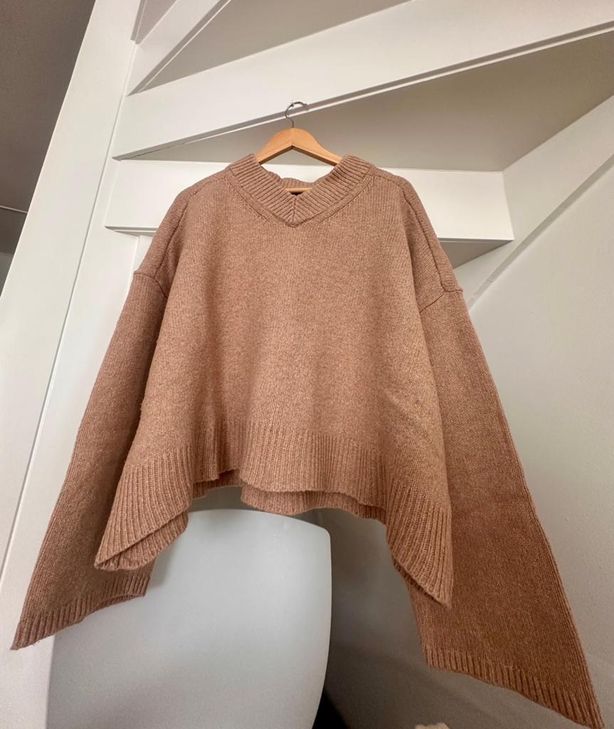 GAP oversized cropped trui — zachte nude beige kleur, Verzenden, Zo goed als nieuw, Maat 46/48 (XL) of groter, Beige