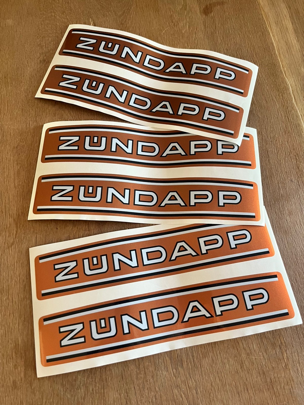 Zundapp korte baan tank stickers Gold Orange, Ophalen of Verzenden, Nieuw, Tank
