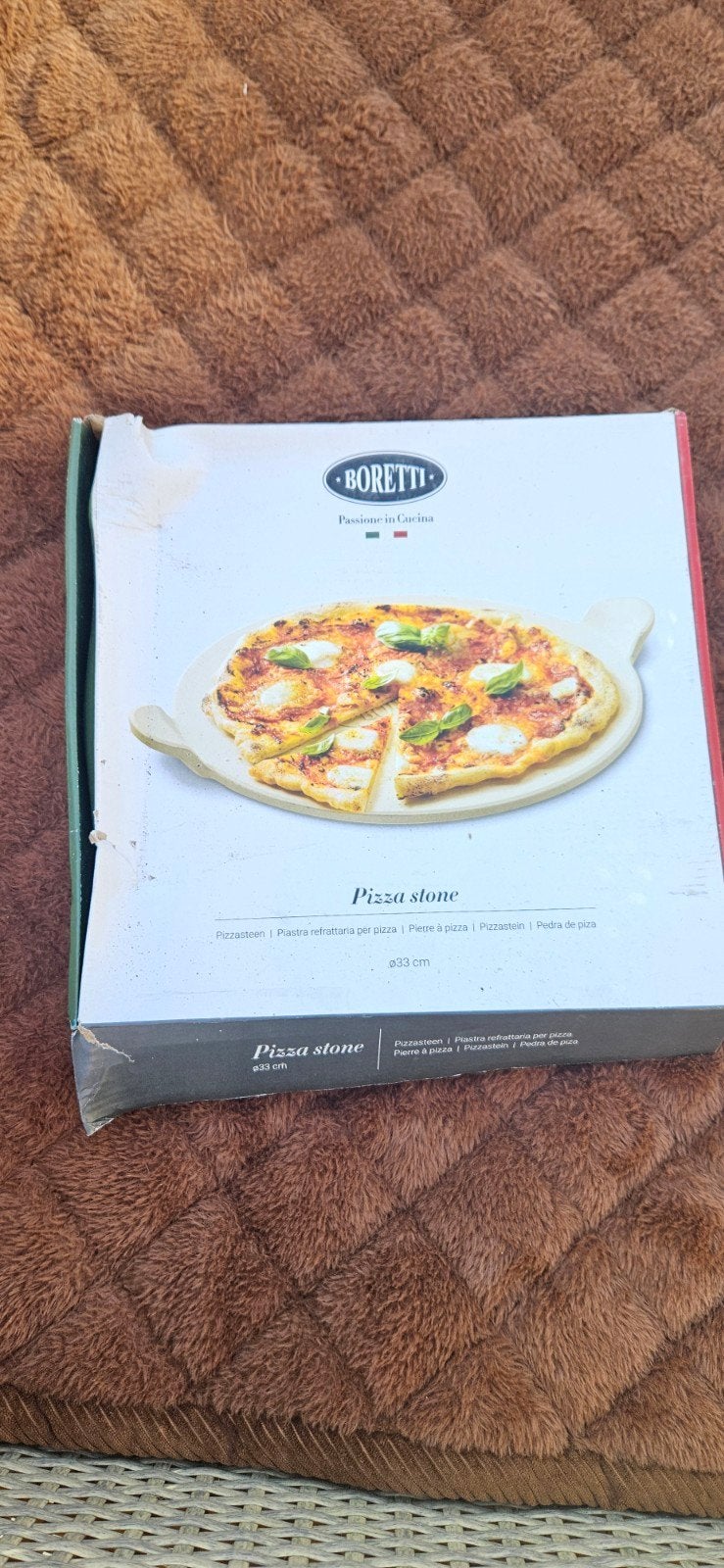 Boretti Pizzasteen Ø33 cm - Nieuw in doos, Huis en Inrichting, Keuken | Keukenbenodigdheden, Beige, Overige typen, Nieuw, Ophalen of Verzenden