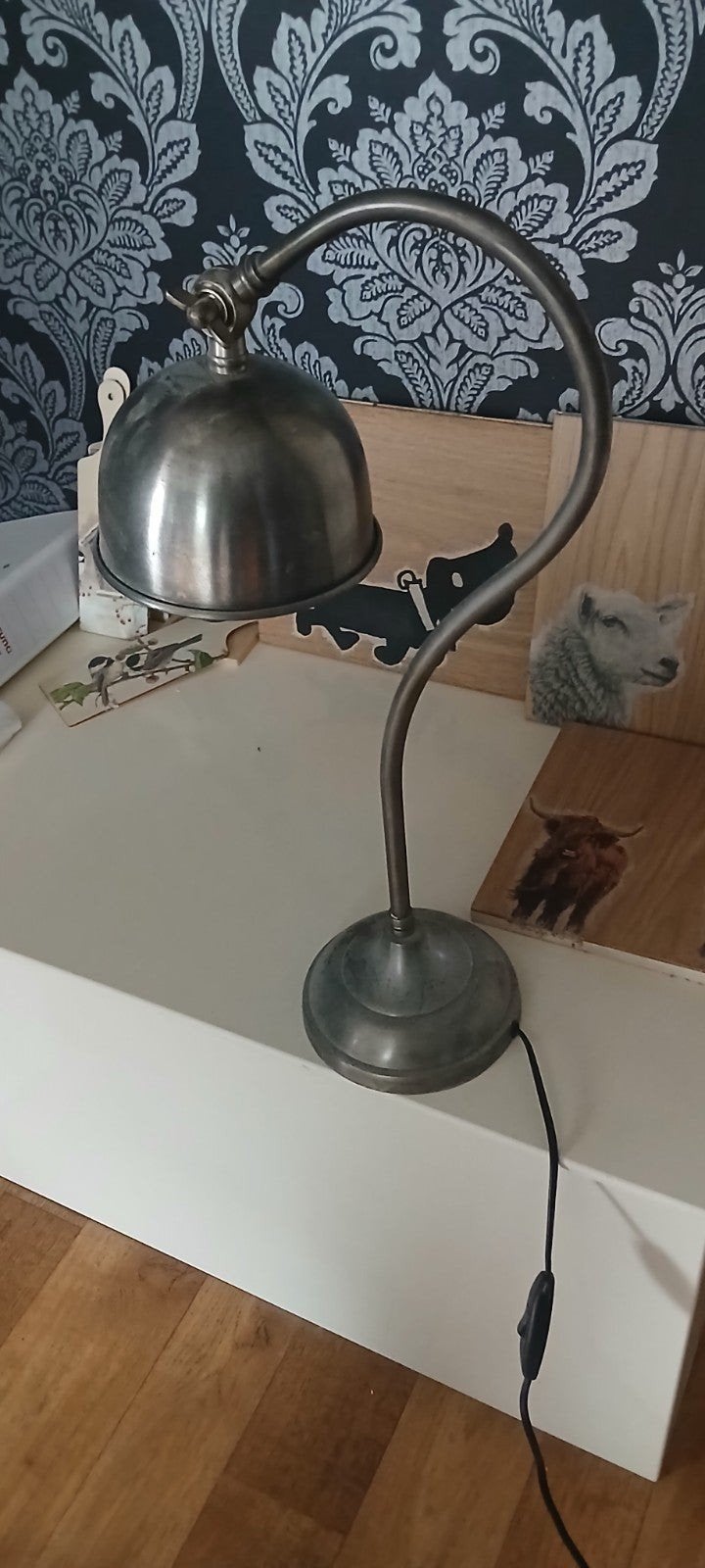 Metalen Schemerlamp - Industriële Stijl, Gebruikt, Met schakelaar, Ophalen of Verzenden, Industrieel