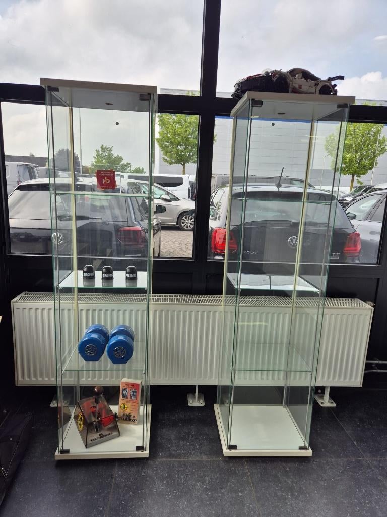 Glazen vitrinekast met deur en 3 legplanken (163Cm hoog), Ophalen, Minder dan 50 cm, Gebruikt, 150 tot 200 cm