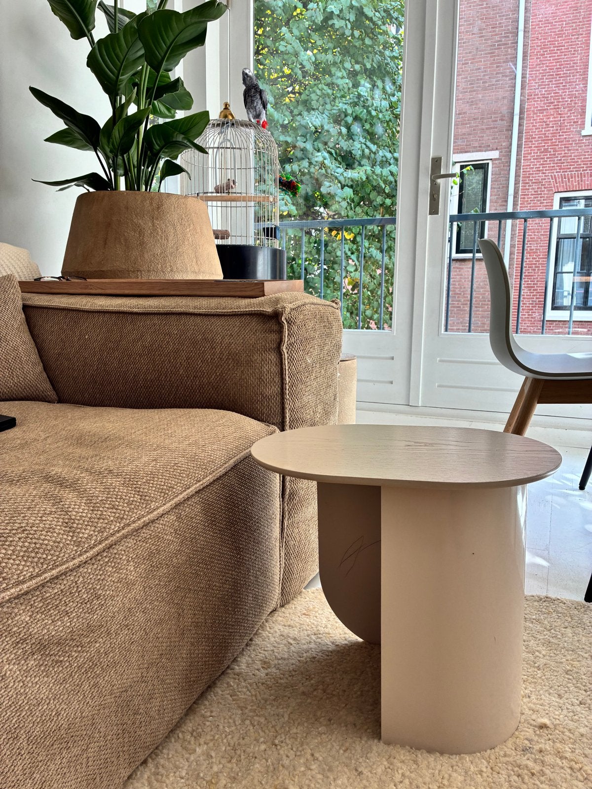 Fest Amsterdam ovale bijzettafel Sand - in goede staat, Ophalen, Minder dan 45 cm, Minder dan 55 cm, Ovaal